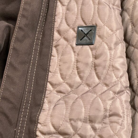 Berne Coat Womens Brown Quilted Lining Jacket Inner Pockets Hooded Full Zip 2XL - Picture 8 of 16